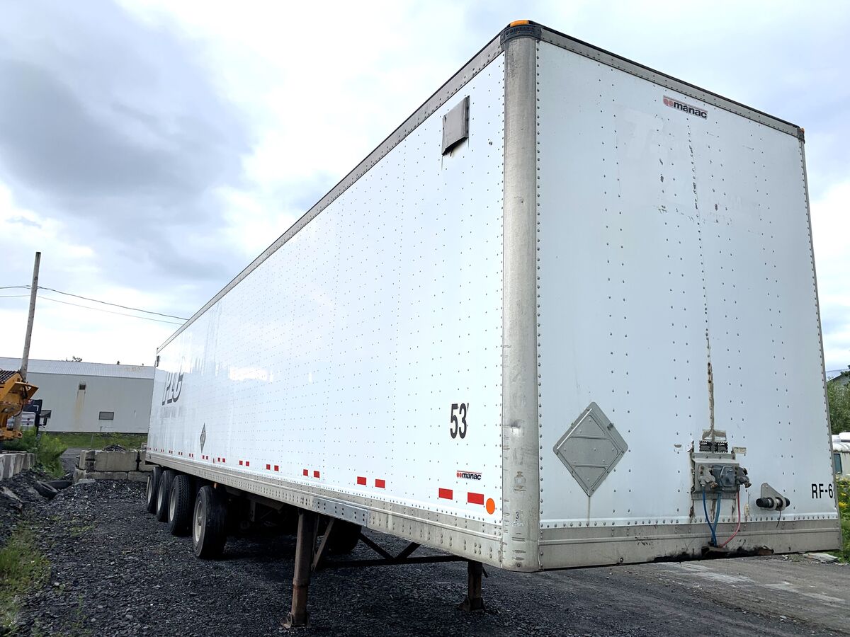 <p>REMORQUE DRYBOX MANAC 2007<br /> <br /> SP&Eacute;CIFICATIONS - REMORQUE:<br /> - No. de stock: C007<br /> - Marque: MANAC<br /> - Mod&egrave;le: 94453003<br /> - Ann&eacute;e: 2007<br /> - Type de remorque: DRYBOX<br /> - Nombre d'essieux: 4 ESSIEUX<br /> - &Eacute;cartement d&rsquo;essieux :98